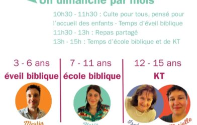 Eveil biblique, école biblique et KT